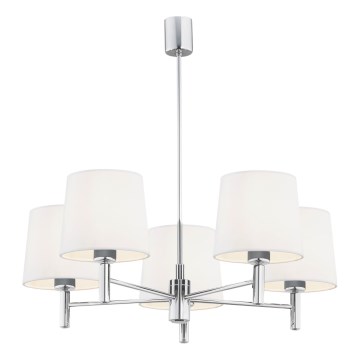 Brilagi - Lustre de haste MONTE 5xE27/15W/230V creme/cromado brilhante