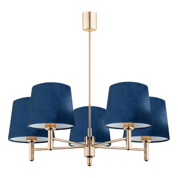 Brilagi - Lustre de haste MONTE 5xE27/60W/230V azul/dourado