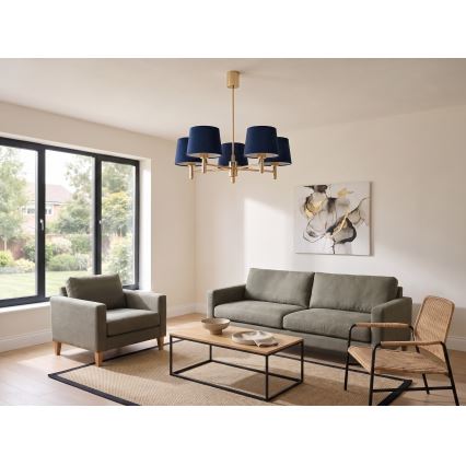 BRILAGI - Lustre de haste MONTE 5xE27/60W/230V azul/dourado