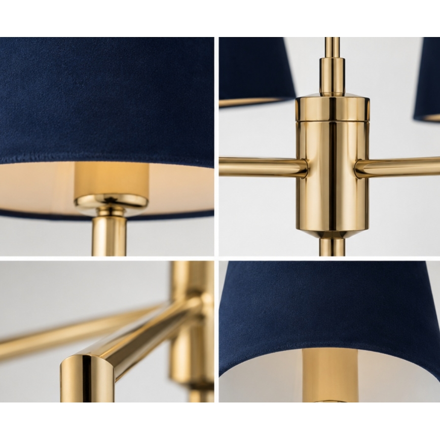 Brilagi - Lustre de haste MONTE 5xE27/60W/230V azul/dourado