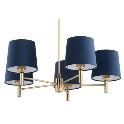 Brilagi - Lustre de haste MONTE 5xE27/60W/230V azul/dourado