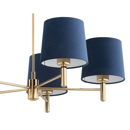 Brilagi - Lustre de haste MONTE 5xE27/60W/230V azul/dourado