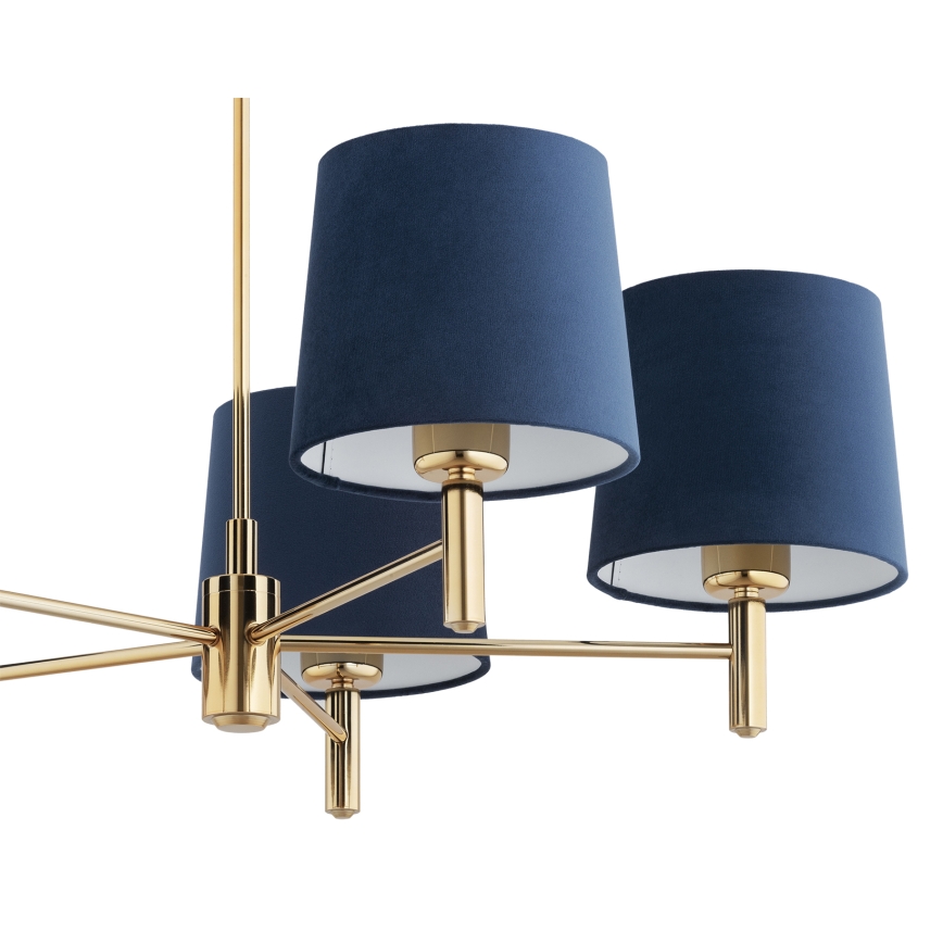 Brilagi - Lustre de haste MONTE 5xE27/60W/230V azul/dourado