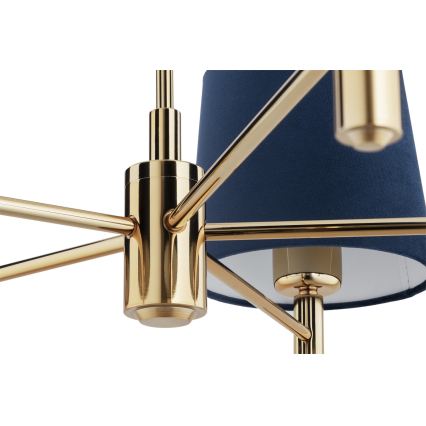 Brilagi - Lustre de haste MONTE 5xE27/60W/230V azul/dourado