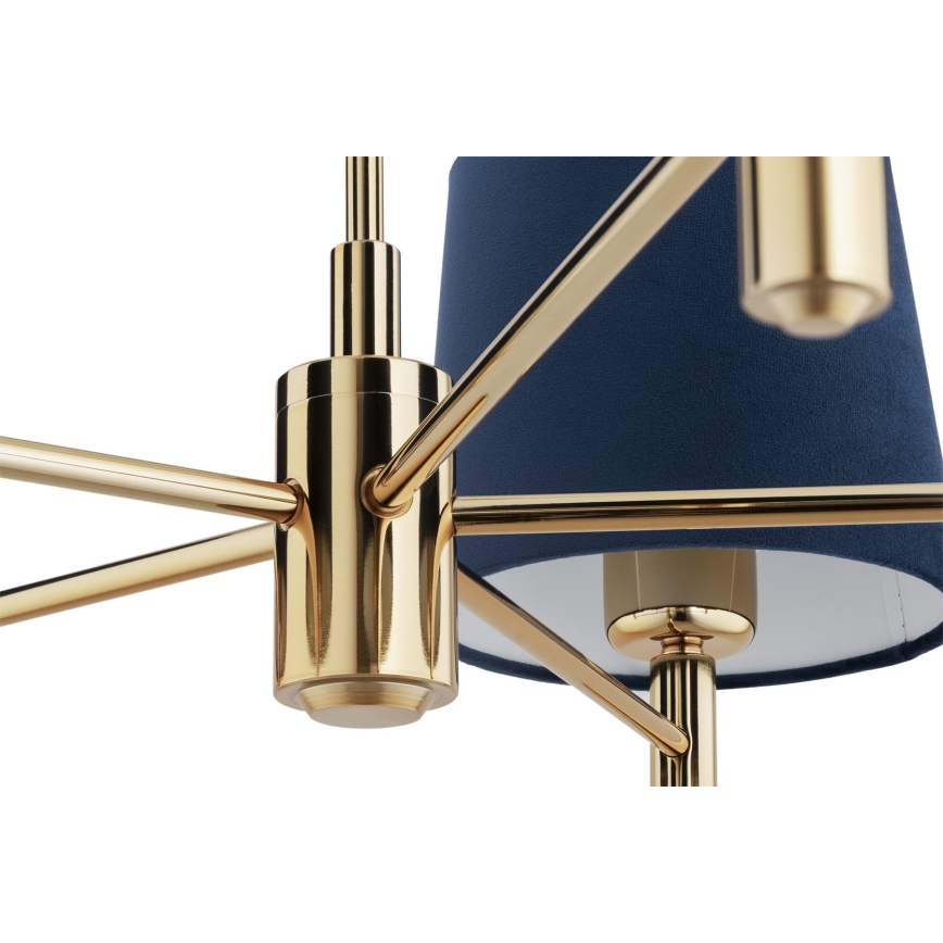 Brilagi - Lustre de haste MONTE 5xE27/60W/230V azul/dourado