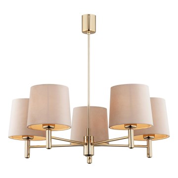 Brilagi - Lustre de haste MONTE 5xE27/60W/230V bege/dourado