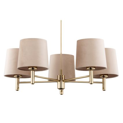 BRILAGI - Lustre de haste MONTE 5xE27/60W/230V bege/dourado