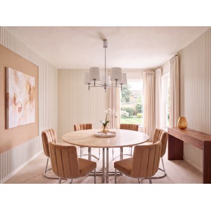 Brilagi - Lustre de haste MONTE 5xE27/60W/230V creme/cromado brilhante