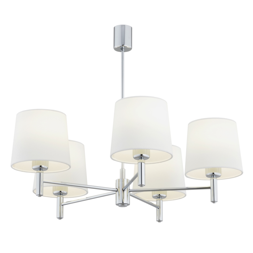 Brilagi - Lustre de haste MONTE 5xE27/60W/230V creme/cromado brilhante