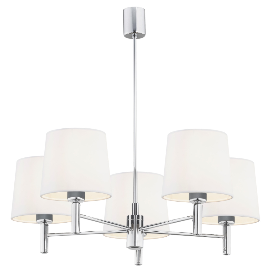 Brilagi - Lustre de haste MONTE 5xE27/60W/230V creme/cromado brilhante