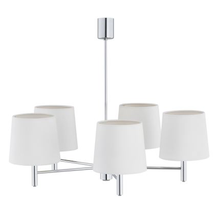 Brilagi - Lustre de haste MONTE 5xE27/60W/230V creme/cromado brilhante