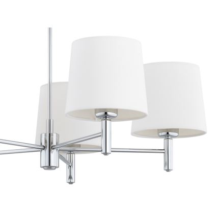 Brilagi - Lustre de haste MONTE 5xE27/60W/230V creme/cromado brilhante