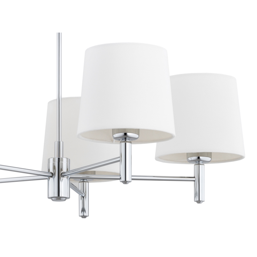 Brilagi - Lustre de haste MONTE 5xE27/60W/230V creme/cromado brilhante