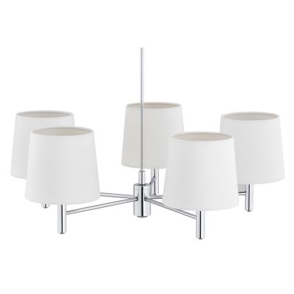 Brilagi - Lustre de haste MONTE 5xE27/60W/230V creme/cromado brilhante