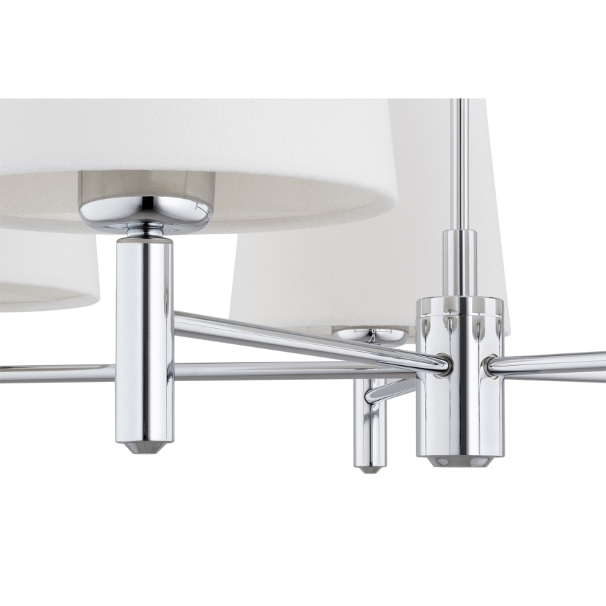 Brilagi - Lustre de haste MONTE 5xE27/60W/230V creme/cromado brilhante