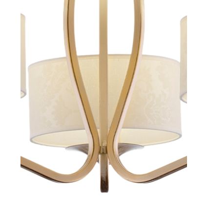 Brilagi - Lustre de haste SAPHIRE 3xE27/15W/230V diâmetro 66 cm creme/dourado/pátina