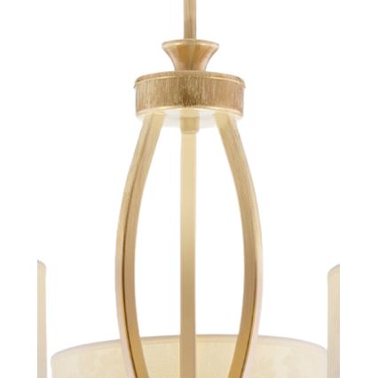 Brilagi - Lustre de haste SAPHIRE 3xE27/15W/230V diâmetro 66 cm creme/dourado/pátina
