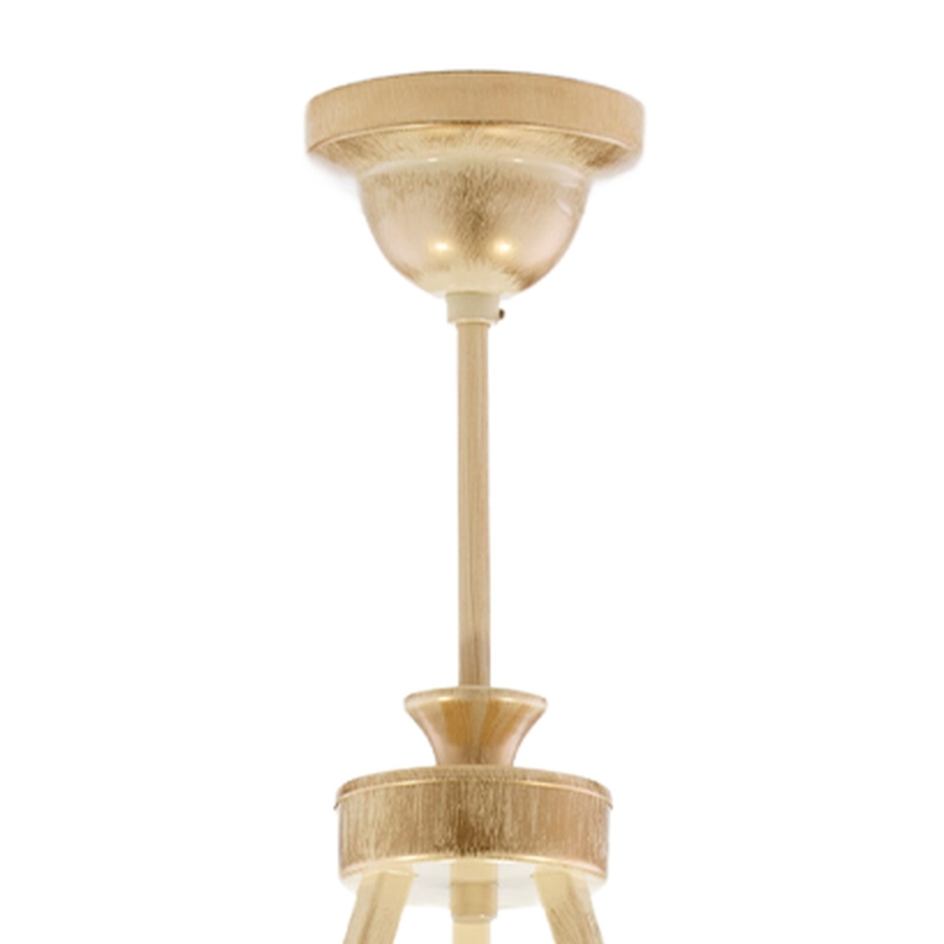 Brilagi - Lustre de haste SAPHIRE 3xE27/15W/230V diâmetro 66 cm creme/dourado/pátina