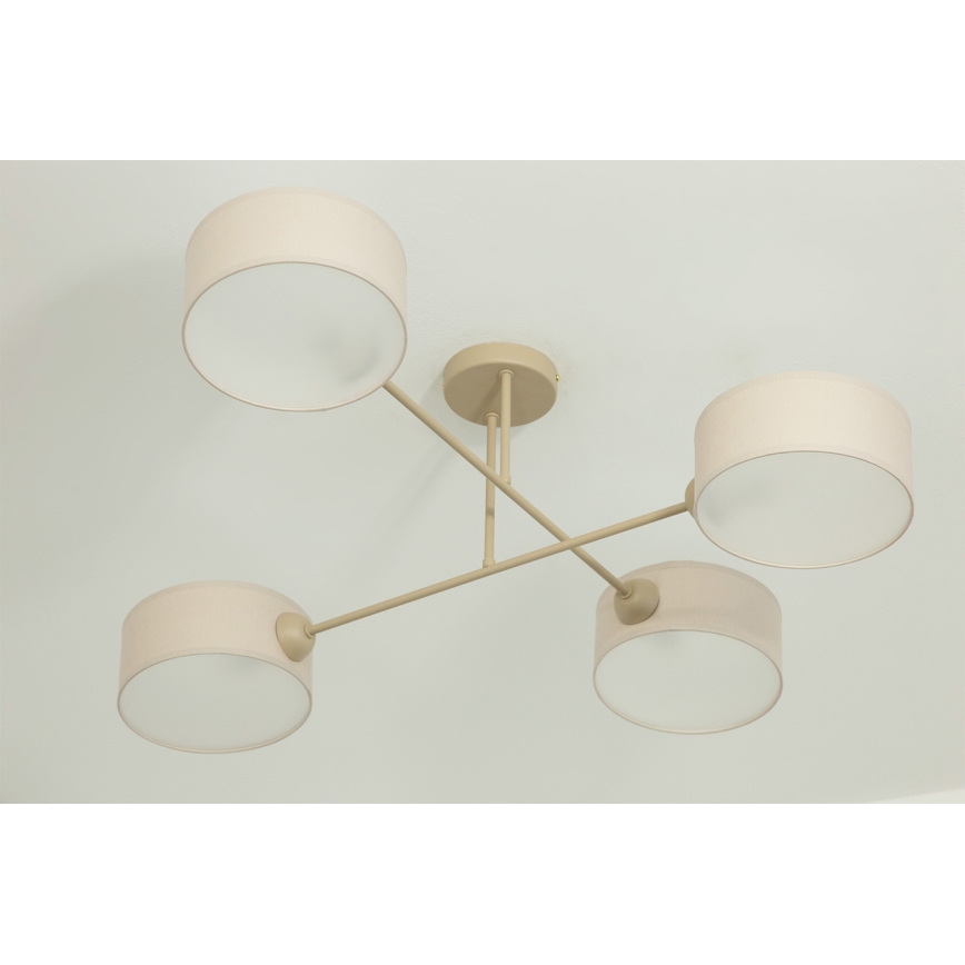 Brilagi - Lustre de montagem em superfície VIRGO 4xE14/40W/230V creme/dourado