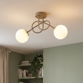 Brilagi - Lustre de montagem superficial MILO ECRU 2xE27/60W/230V bege/dourado