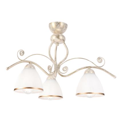 Brilagi - Lustre de Sobrepor LED ANTICO 3xE27/60W/230V pátina branca