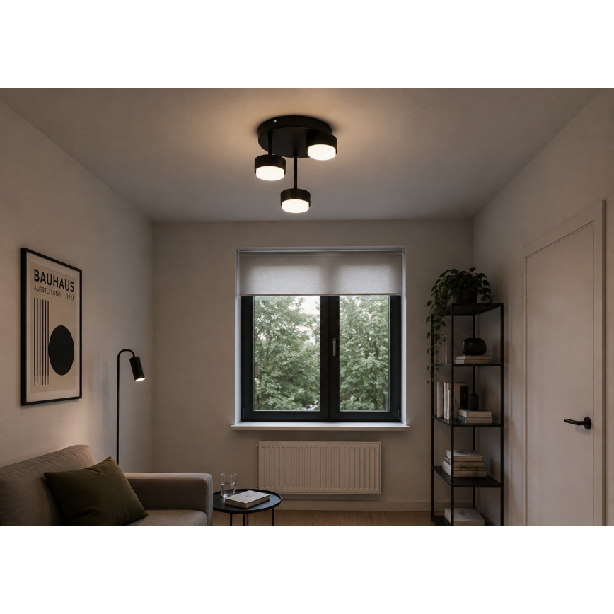 Brilagi - LED RGB+CCT Lustre de tecto de sobrepor dimerizável MONO 3xGX53/14W/230V 2700-6500K Wi-Fi Tuya preto