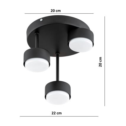 Brilagi - LED RGB+CCT Lustre de tecto de sobrepor dimerizável MONO 3xGX53/14W/230V 2700-6500K Wi-Fi Tuya preto