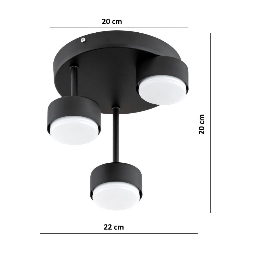 Brilagi - LED RGB+CCT Lustre de tecto de sobrepor dimerizável MONO 3xGX53/14W/230V 2700-6500K Wi-Fi Tuya preto