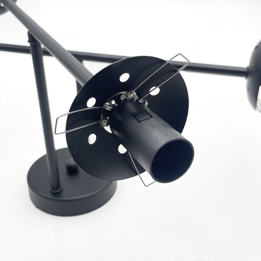 Brilagi - Lustre de sobrepor MALIVA 4xE14/15W/230V preto/fumado