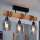 Brilagi - Lustre de sobrepor WOOD GLASS 3xE27/60W/230V pinho/preto/cinza fumê