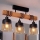 Brilagi - Lustre de sobrepor WOOD GLASS 3xE27/60W/230V pinho/preto/marrom fumê