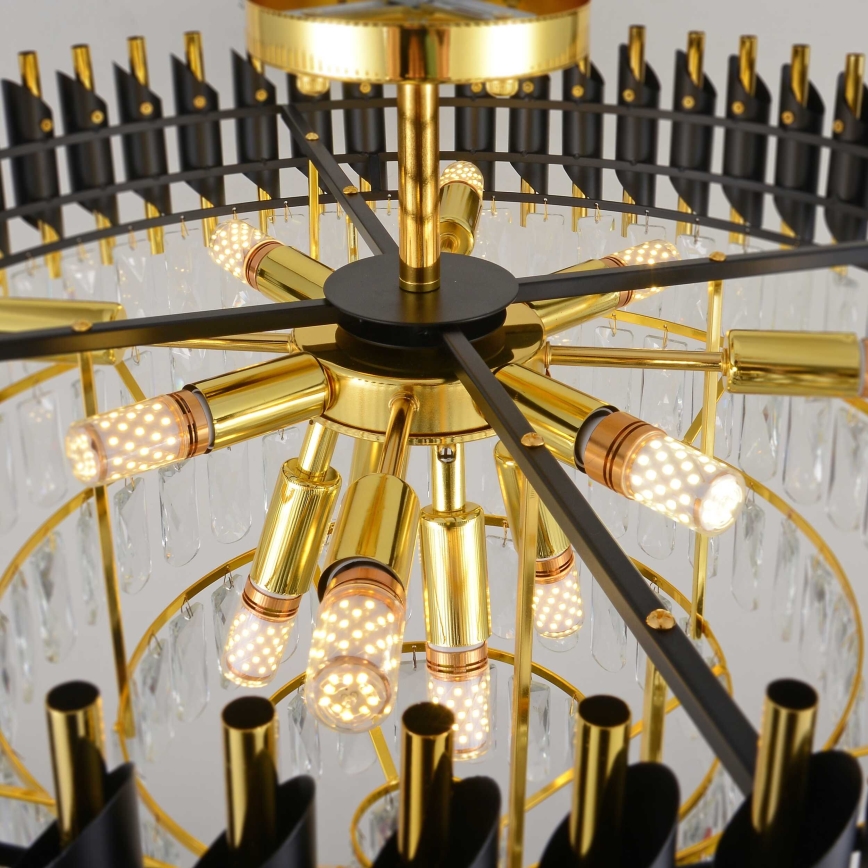 BRILAGI - Lustre de tecto aplicado ECLIPSE 12xE14/10W/230V Ø78 cm dourado/preto