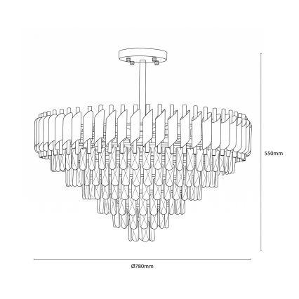 BRILAGI - Lustre de tecto aplicado ECLIPSE 12xE14/10W/230V Ø78 cm dourado/preto