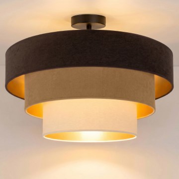 Brilagi - Lustre de tecto aplicado LUNETA 1xE27/60W/230V Ø 40 cm castanho/bege/creme