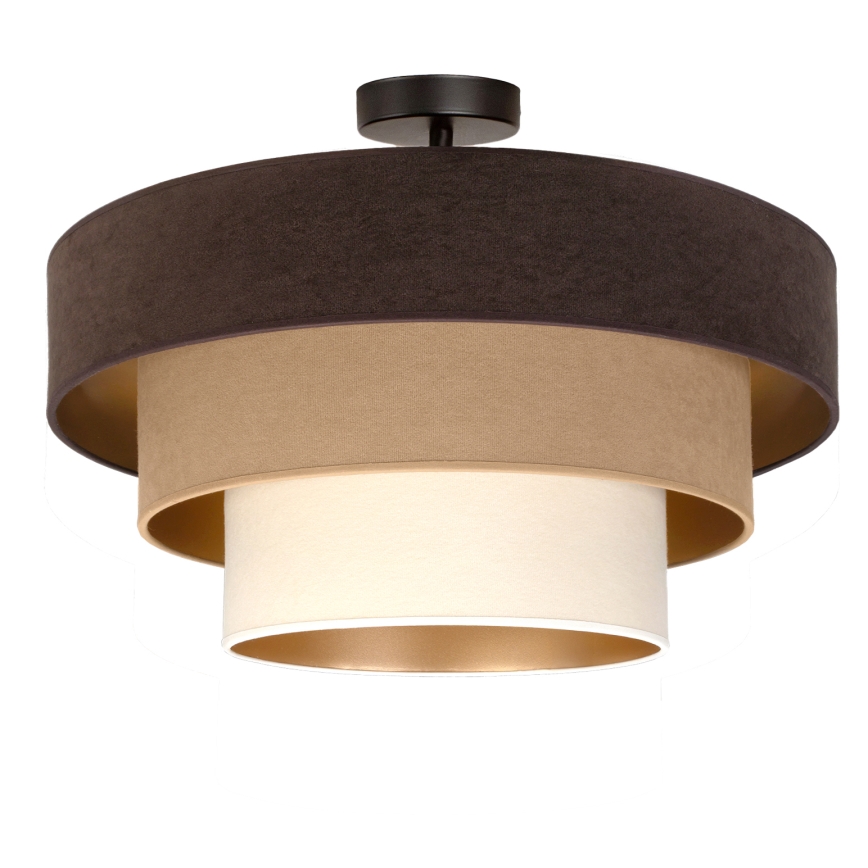 Brilagi - Lustre de tecto aplicado LUNETA 1xE27/60W/230V Ø 40 cm castanho/bege/creme