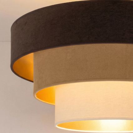 Brilagi - Lustre de tecto aplicado LUNETA 1xE27/60W/230V Ø 40 cm castanho/bege/creme