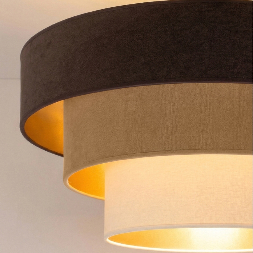 Brilagi - Lustre de tecto aplicado LUNETA 1xE27/60W/230V Ø 40 cm castanho/bege/creme