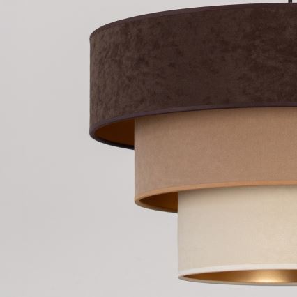 Brilagi - Lustre de tecto aplicado LUNETA 1xE27/60W/230V Ø 40 cm castanho/bege/creme