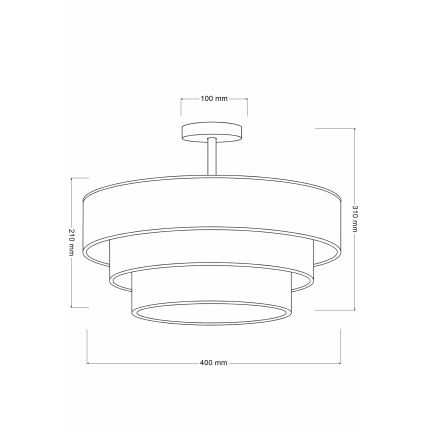 Brilagi - Lustre de tecto aplicado LUNETA 1xE27/60W/230V Ø 40 cm castanho/bege/creme