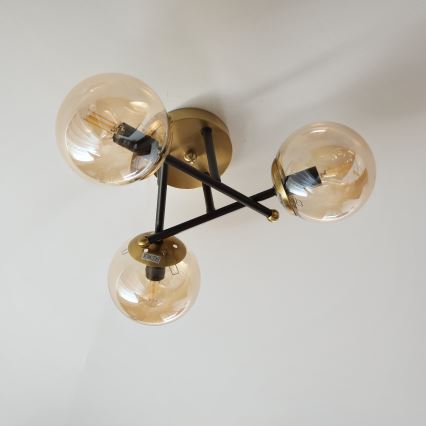 Brilagi - Lustre de tecto aplicado MALIVA 3xE14/15W/230V dourado