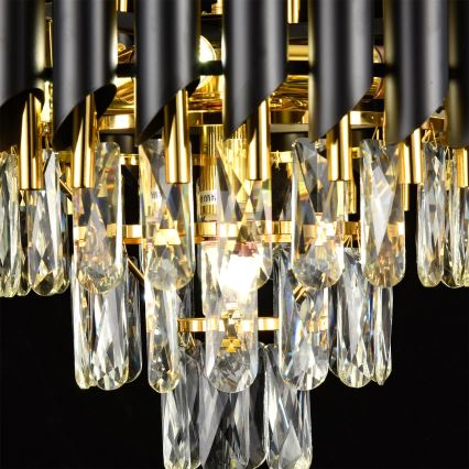 Brilagi - Lustre de tecto de fixação direta ECLIPSE 5xE14/10W/230V, diâmetro 38 cm, preto/dourado