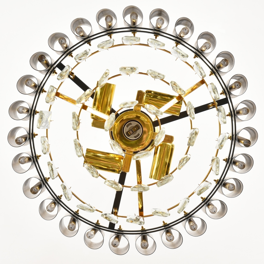 Brilagi - Lustre de tecto de fixação direta ECLIPSE 5xE14/10W/230V, diâmetro 38 cm, preto/dourado