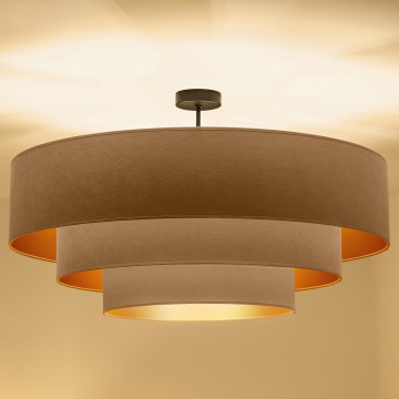 Brilagi - Lustre de tecto de montagem aparente LUNETA 3xE27/60W/230V diâmetro 80 cm bege/dourado