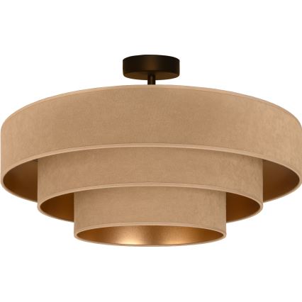 Brilagi - Lustre de tecto de montagem aparente LUNETA 3xE27/60W/230V diâmetro 80 cm bege/dourado