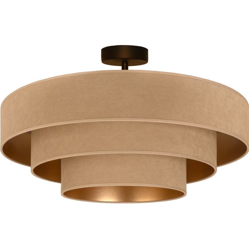 Brilagi - Lustre de tecto de montagem aparente LUNETA 3xE27/60W/230V diâmetro 80 cm bege/dourado