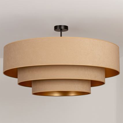 Brilagi - Lustre de tecto de montagem aparente LUNETA 3xE27/60W/230V diâmetro 80 cm bege/dourado