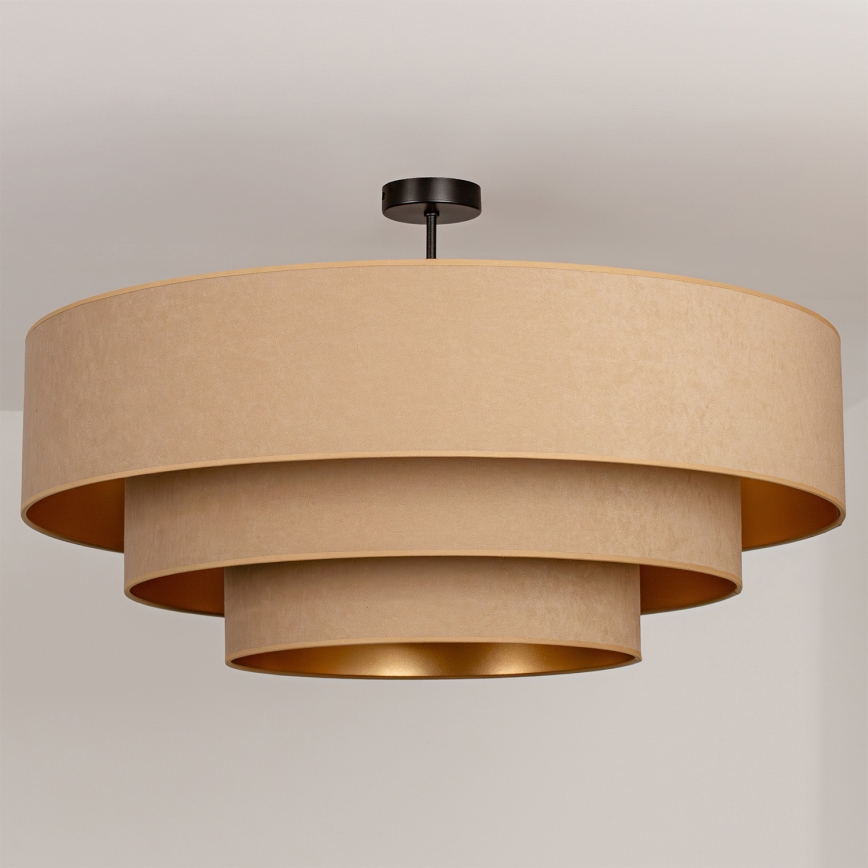 Brilagi - Lustre de tecto de montagem aparente LUNETA 3xE27/60W/230V diâmetro 80 cm bege/dourado