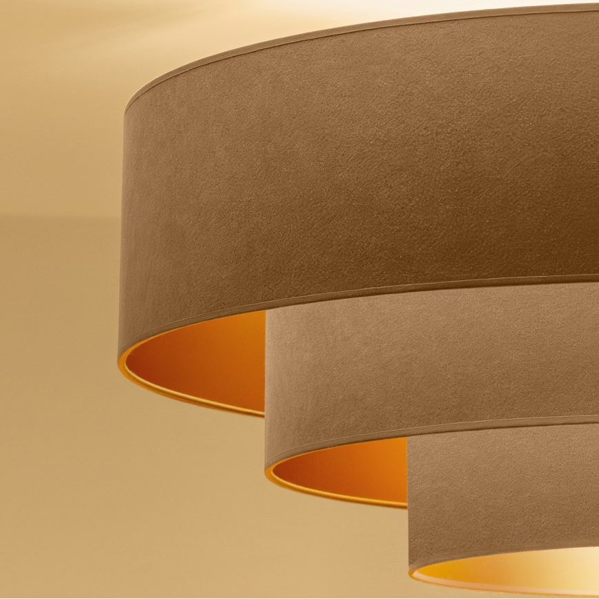 Brilagi - Lustre de tecto de montagem aparente LUNETA 3xE27/60W/230V diâmetro 80 cm bege/dourado