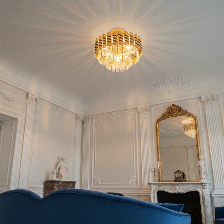 Brilagi - Lustre de tecto de montagem superficial CRISTAL 5xE14/40W/230V Ø 38 cm