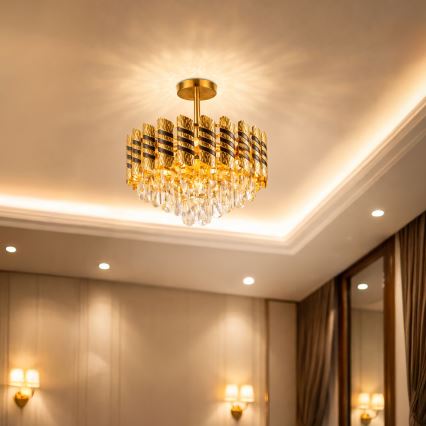 Brilagi - Lustre de tecto de montagem superficial CRISTAL 5xE14/40W/230V Ø 38 cm